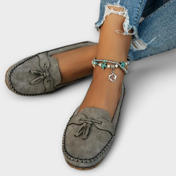 Women's Comfort Loafers - Supportive Cushioned Slip-On Flats for Everyday