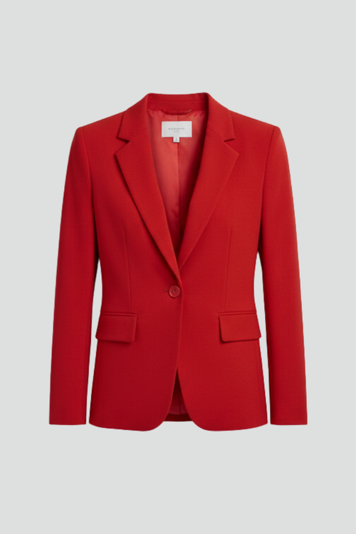 Women's Blazer with Notched Collar - Tailored Single Jacket for Office & Smart Wear