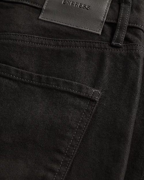 High Waisted Black Relaxed Straight Jeans
