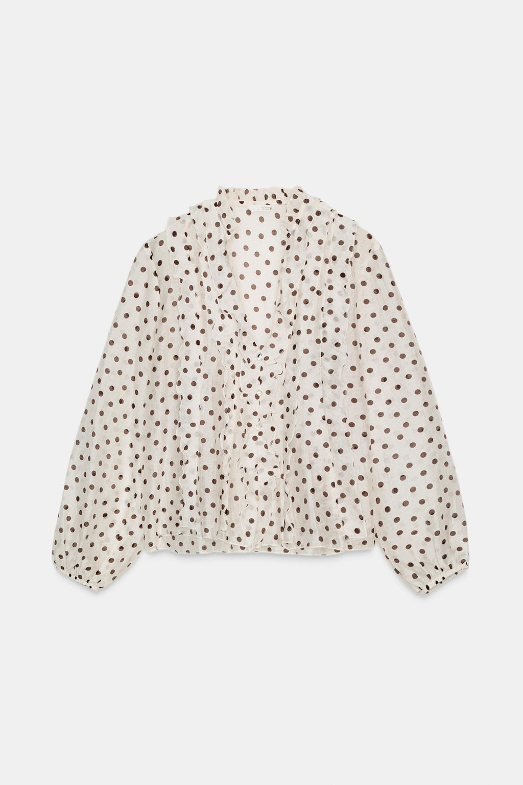 RUFFLED POLKA DOT BLOUSE