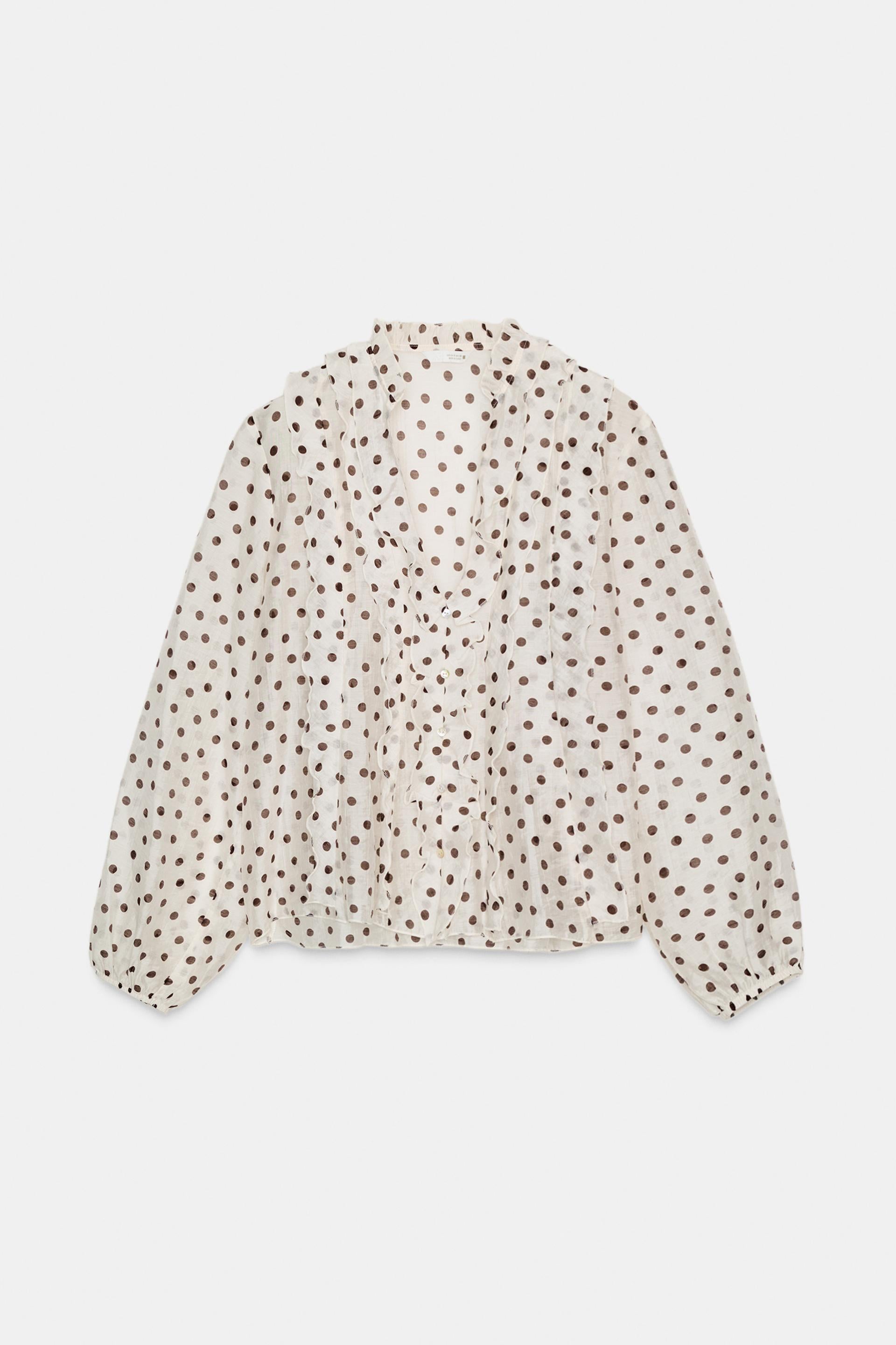 RUFFLED POLKA DOT BLOUSE