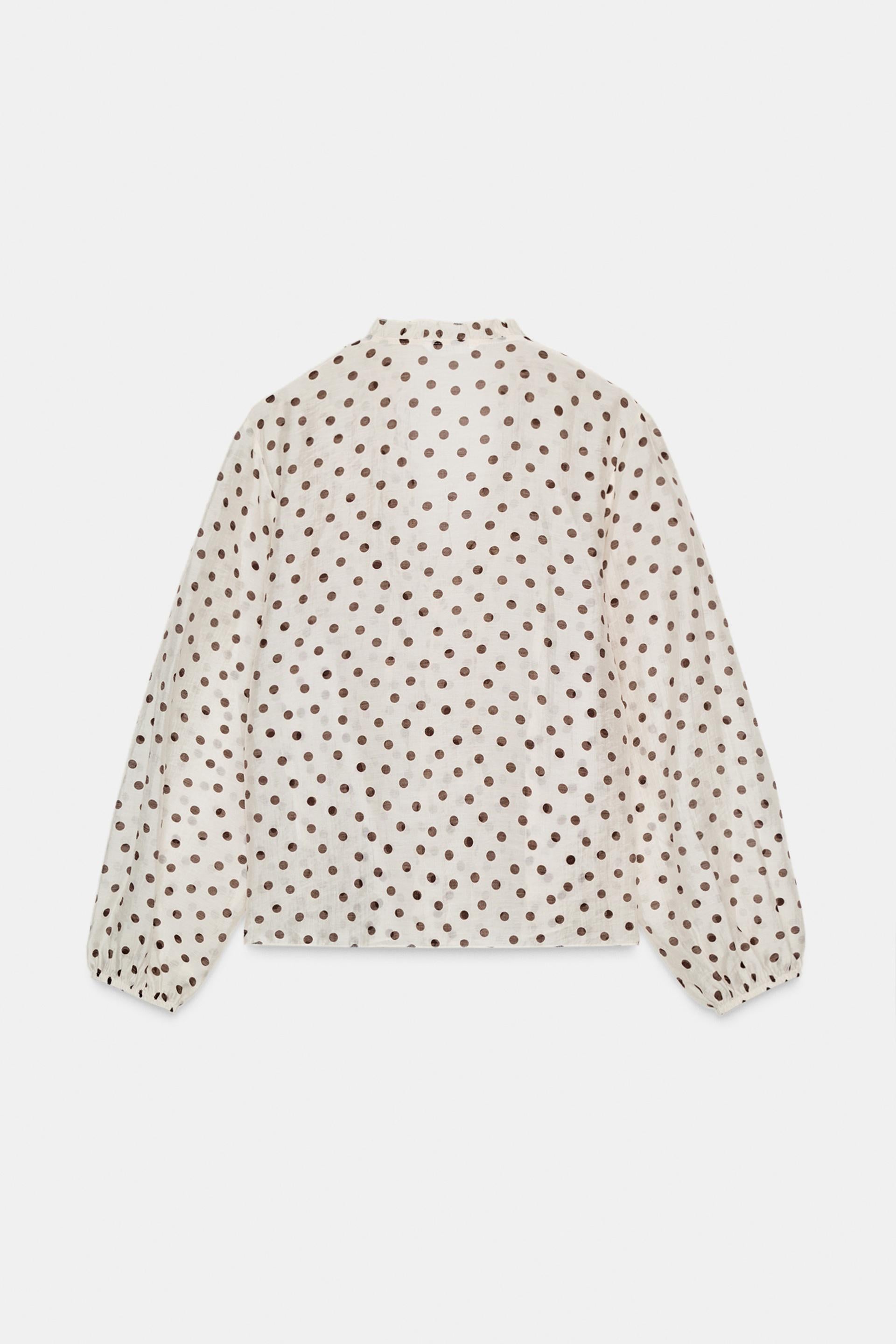 RUFFLED POLKA DOT BLOUSE