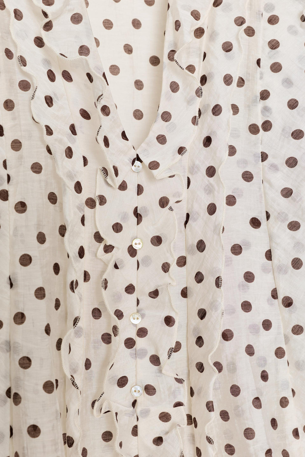 RUFFLED POLKA DOT BLOUSE
