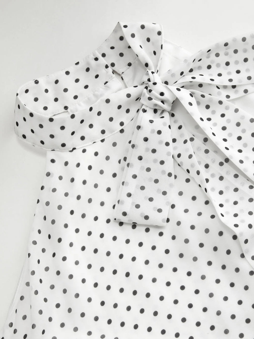 Chiffon Halter Neckline Polka Dot Knotted Oversized Blouse