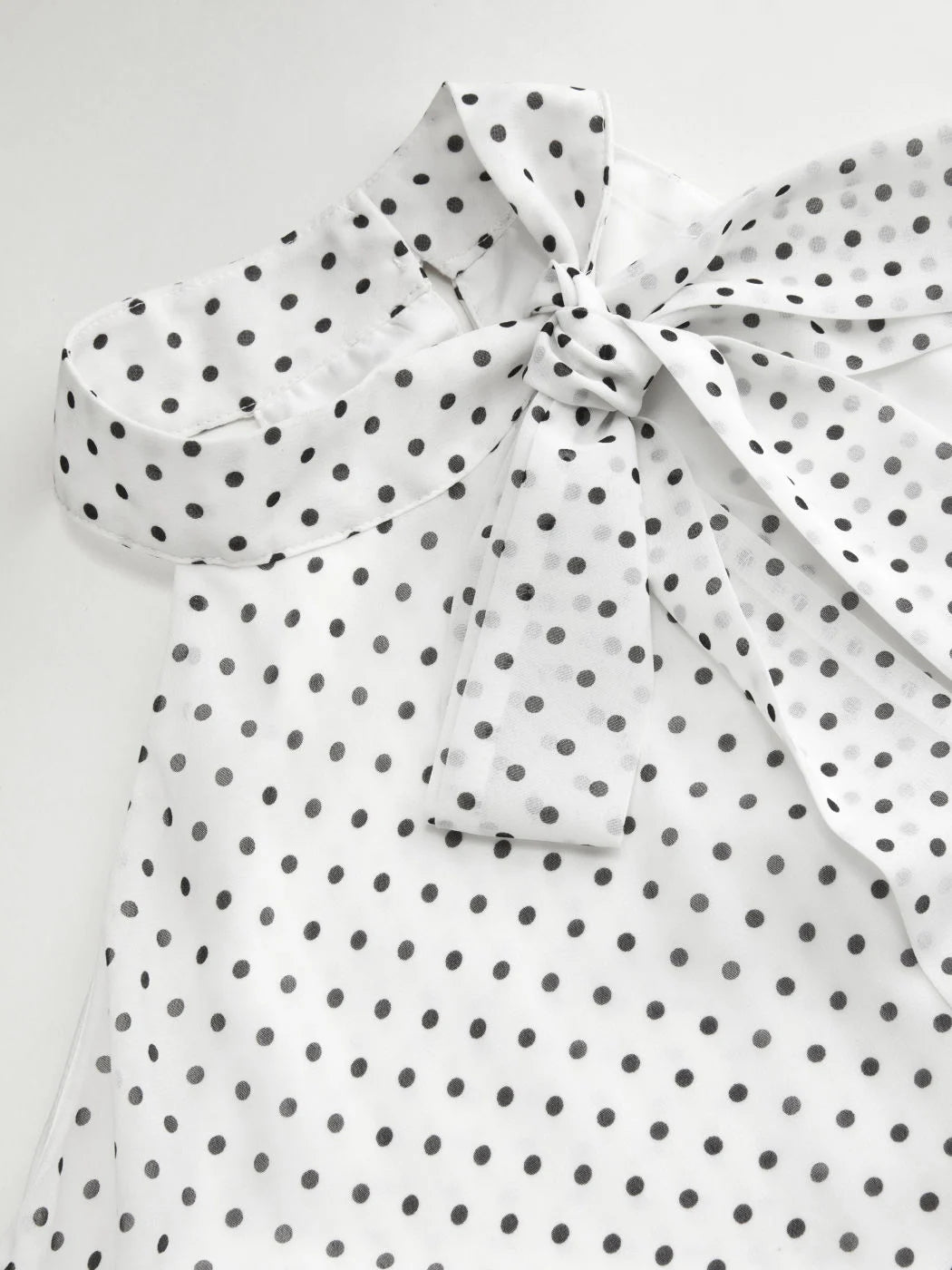 Chiffon Halter Neckline Polka Dot Knotted Oversized Blouse