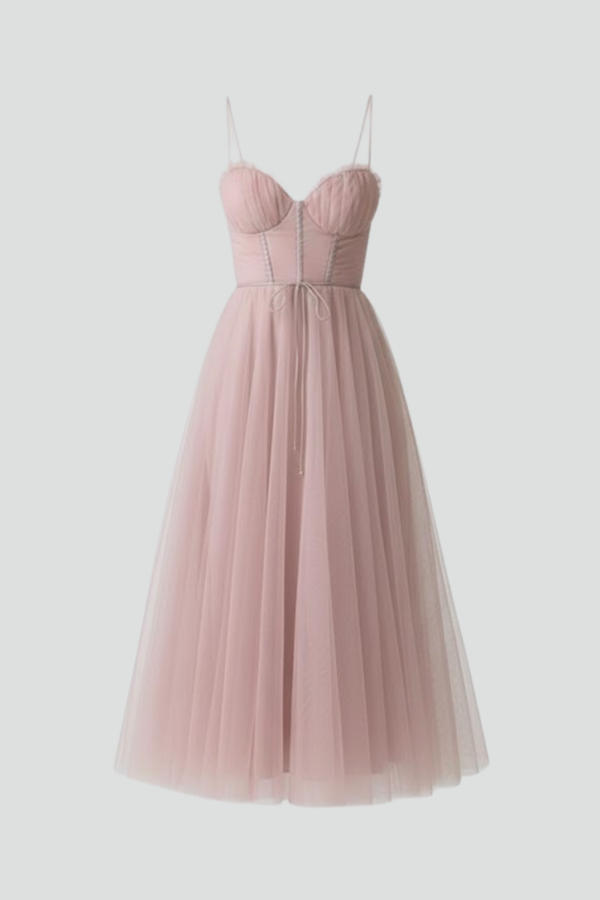 Women's Tulle Dress with Sweetheart Neckline - Formal Evening & Party Dress