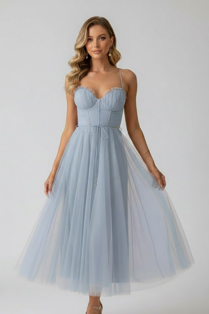 Women's Tulle Dress with Sweetheart Neckline