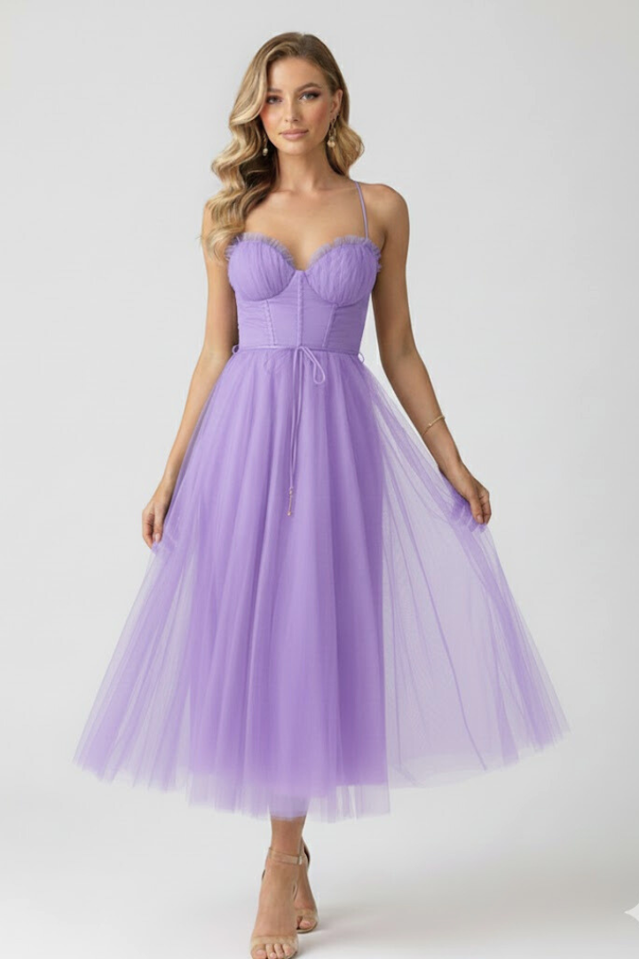 Women's Tulle Dress with Sweetheart Neckline