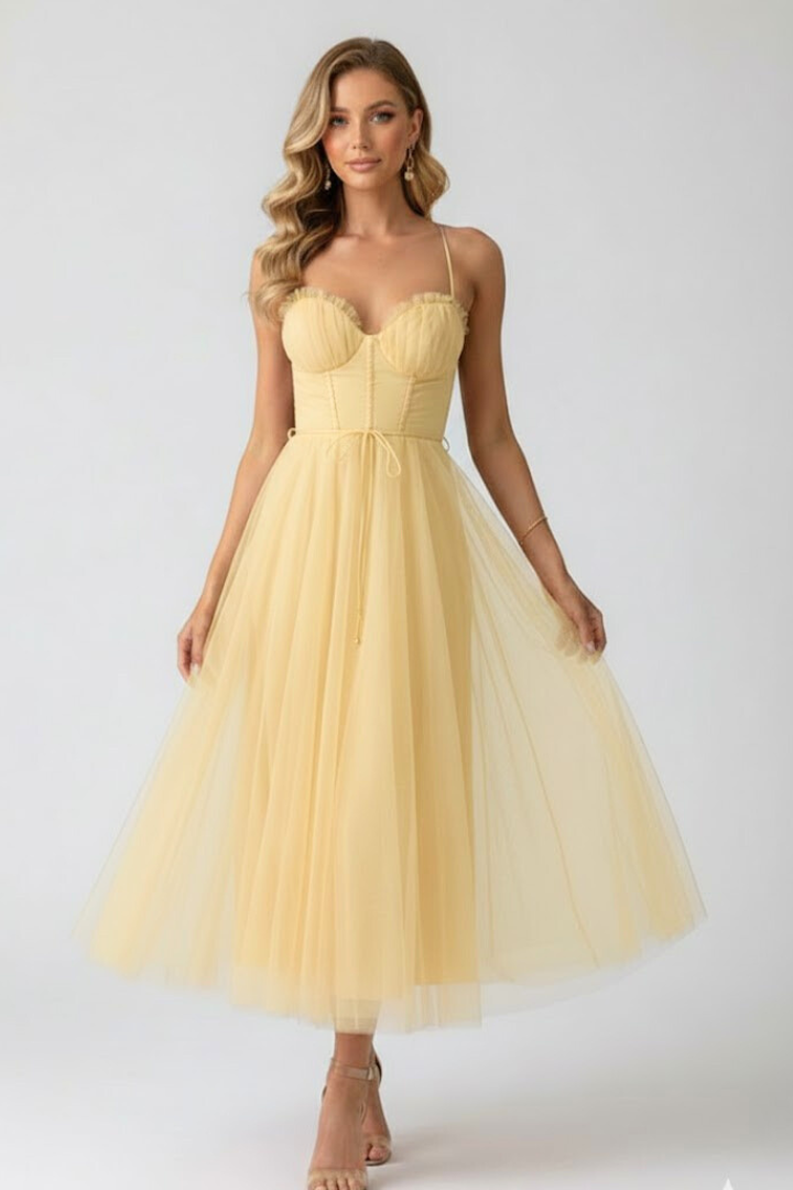 Women's Tulle Dress with Sweetheart Neckline