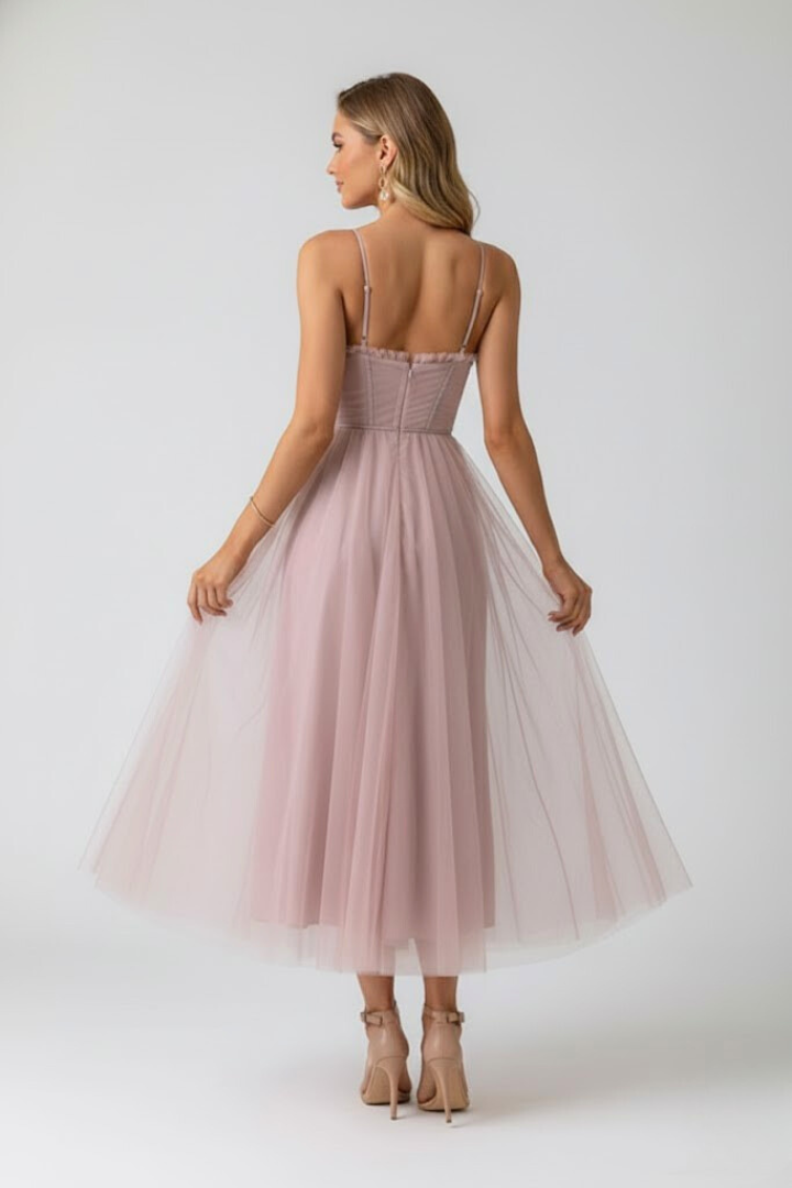 Women's Tulle Dress with Sweetheart Neckline