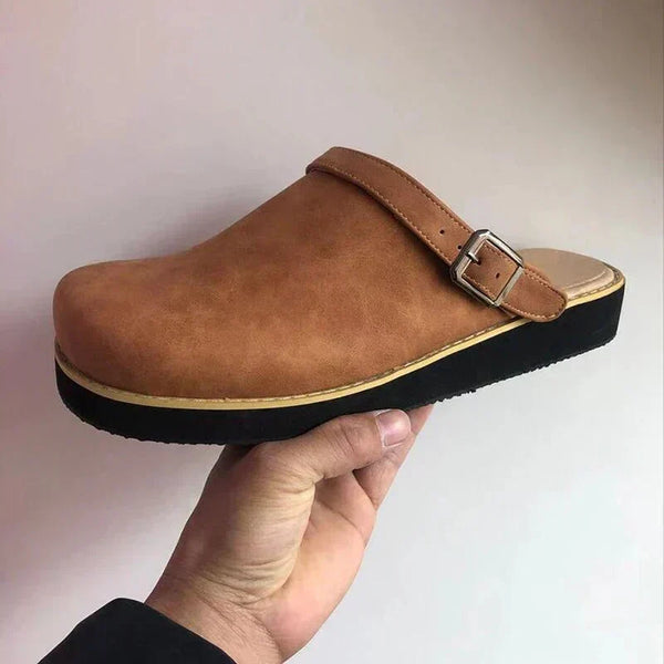 Women's Leather Slip-On Comfort Shoes - Supportive Cushioned Everyday Flats