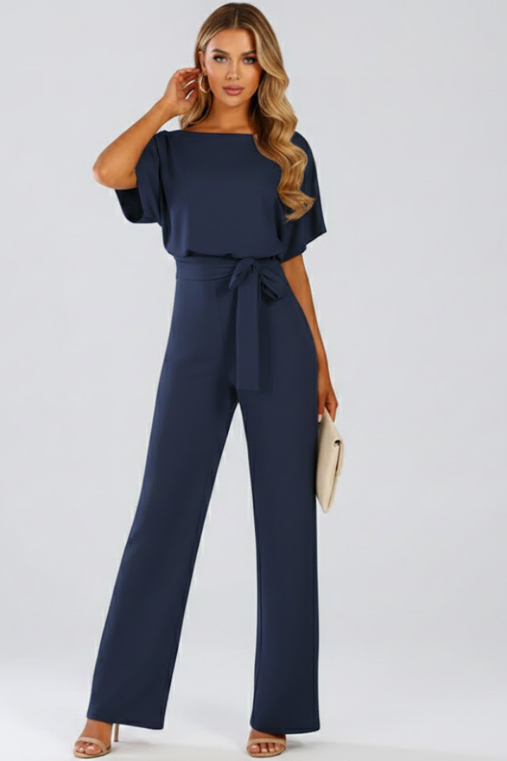 Women's Wide-Leg Jumpsuit with Belt