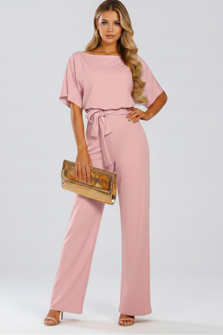 Women's Wide-Leg Jumpsuit with Belt