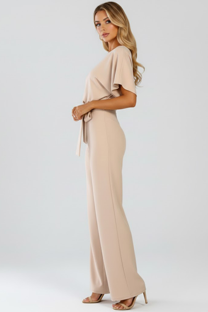 Women's Wide-Leg Jumpsuit with Belt