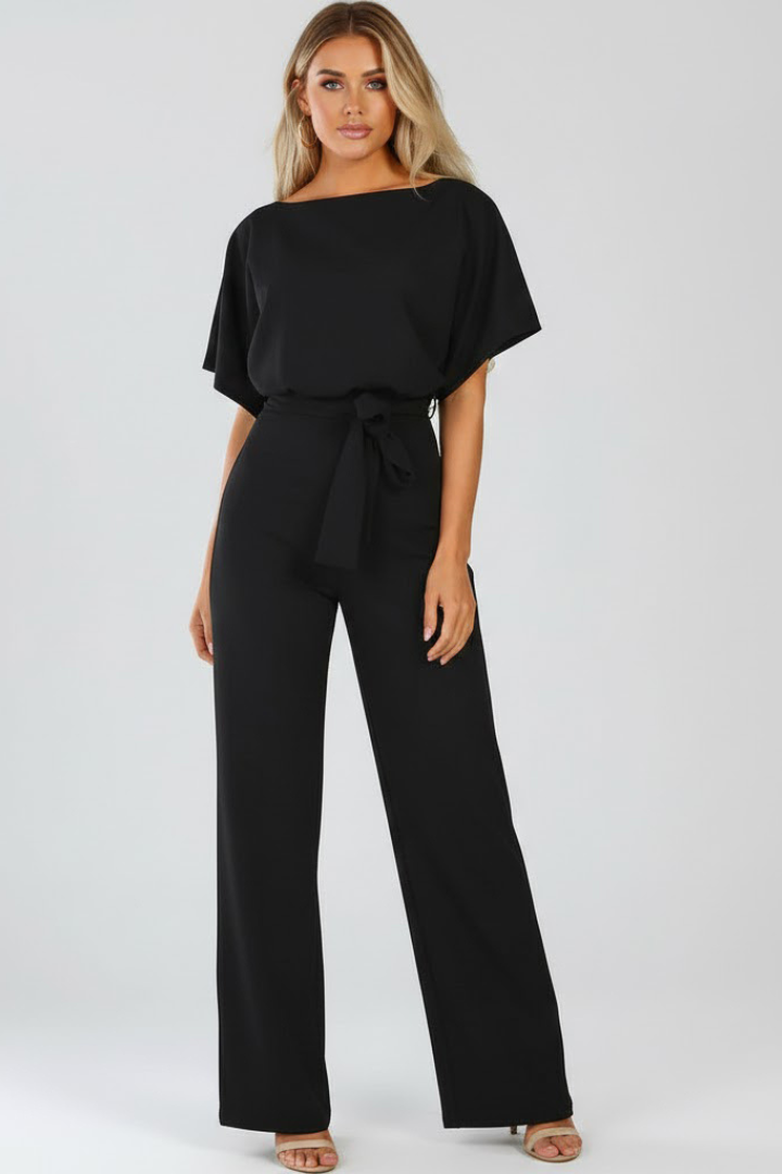 Women's Wide-Leg Jumpsuit with Belt