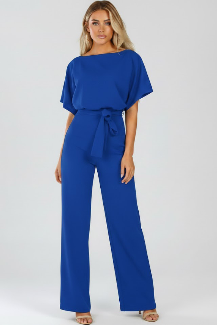 Women's Wide-Leg Jumpsuit with Belt