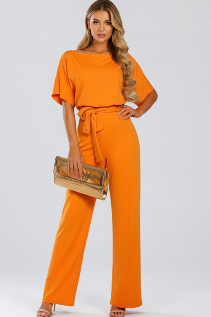 Women's Wide-Leg Jumpsuit with Belt