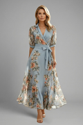 Women's Floral V-Neck Midi Dress