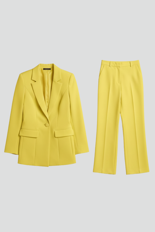 Women's Suit Set - Tailored Blazer & Wide-Leg Trousers for Office & Smart Occasions