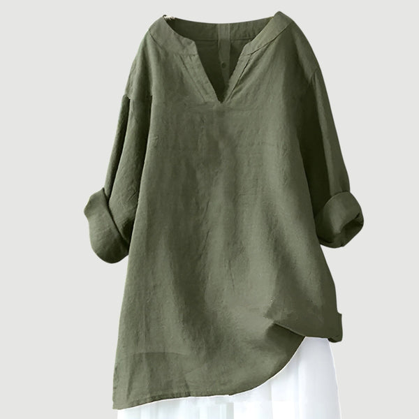 Women's Airy Lightweight Shirt - Relaxed Long-Sleeve Blouse for Everyday Wear
